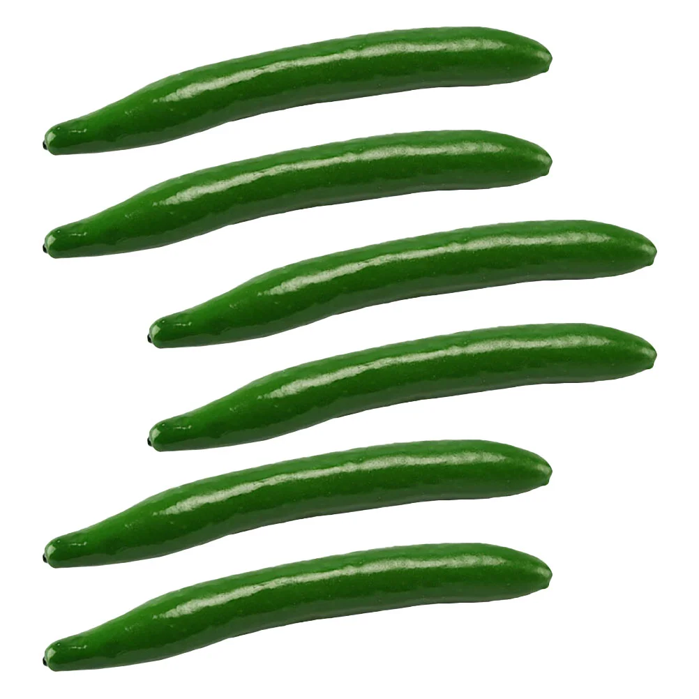 

6 Pcs Simulation Cucumber Model Party Decor Vegetable Showcase Props Lifelike Lovely Emulation