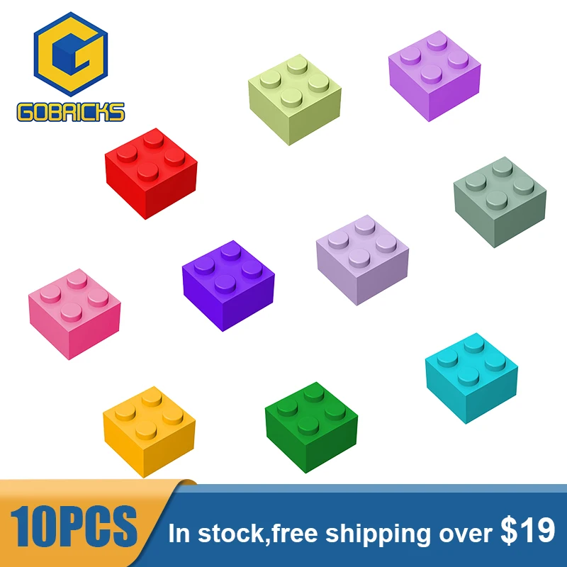Фото Gobrick, 10 шт., кирпич MOC 3003 6223 35275 2x2, высокотехнологичный переключатель для строительных блоков, запчасти «сделай сам», кирпичная игрушка, совме... №1