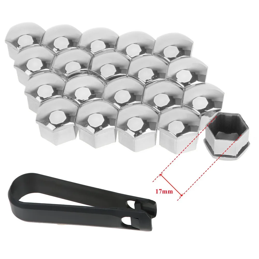 

Nut Cap Protect Your Car Wheels from Corrosion with 20 Smooth Silver Alloy Wheel Nut Covers Fits 17mm Bolts or Nuts