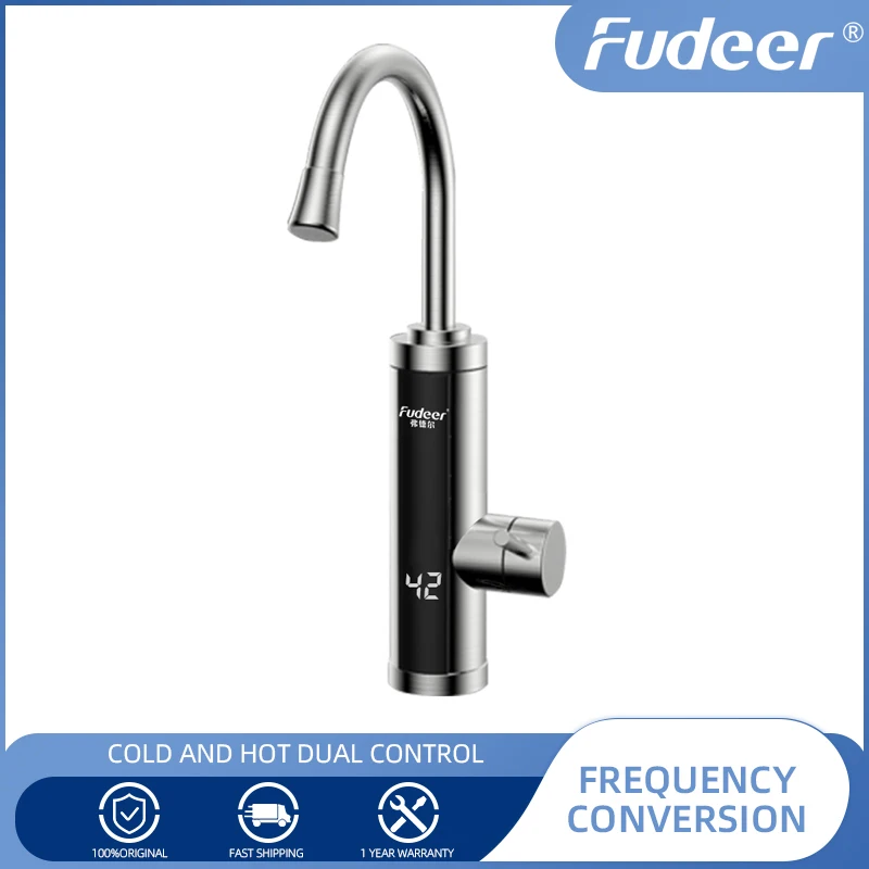 

Fudeer Electric Instant Water Heater Faucet 220V 3400W All Stainless Steel Cold and Hot Tankless Instantaneous Heating Water Tap