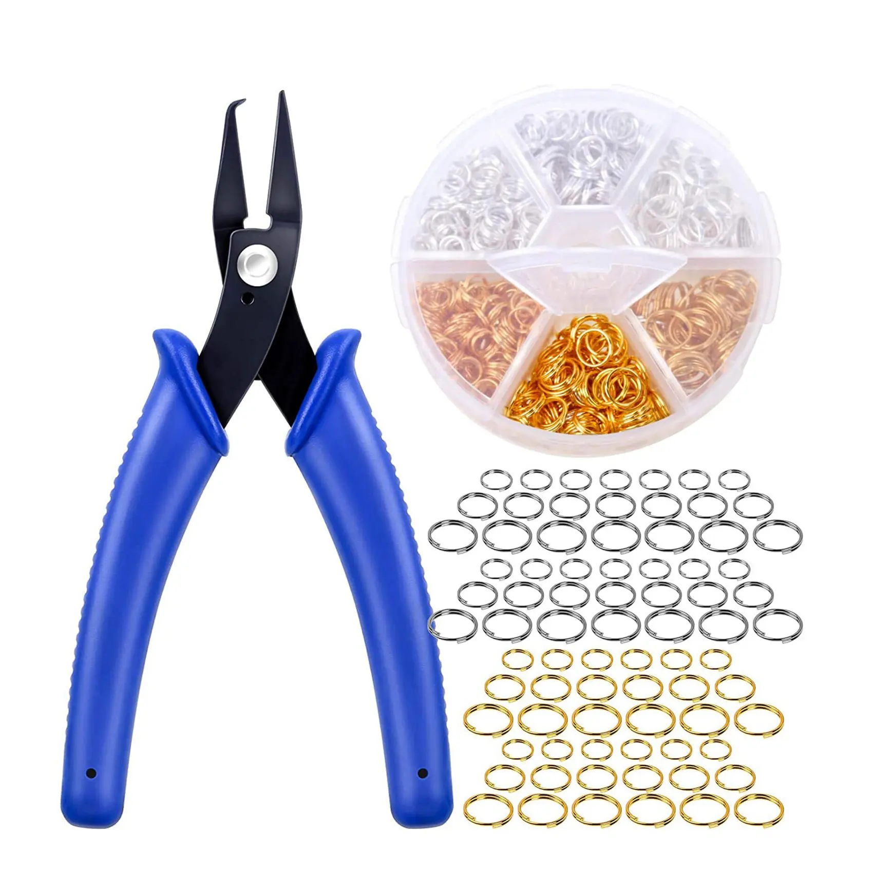 

700Pcs Split Ring with Split Ring Pliers, Double Closed Jump Rings Craft Jump Loops Opener for Necklaces and Bracelets