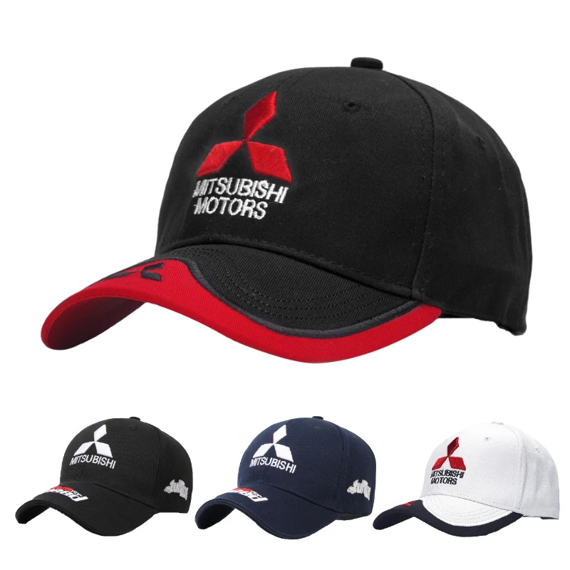 

Letters Embroidered for Mitsubishi Baseball Caps Men Women Racing Hats Trucker Snapback Hip Hop Outdoor Sport Visor Adjustable