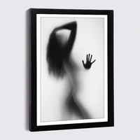wood frames 5x7 8x12inch nordic black white abstract woman body shadow canvas with frame family photo frame wall bedroom decor