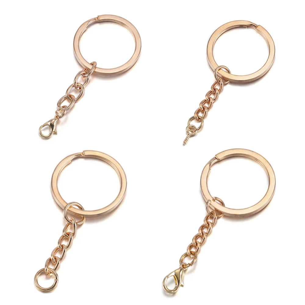 

10Pcs/Lot Keychain Rings with Lobster Clasp Screw Eye Pins Jump Ring Keyrings for DIY Jewelry Making Findings Accessories