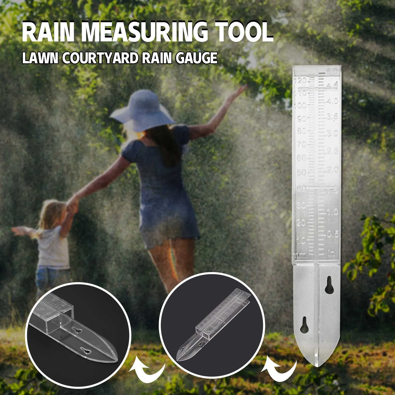 

Фонарь для сада, 5 дюймов, Метеорологический дождь, спиральный датчик для внутреннего дворика, газона и сада