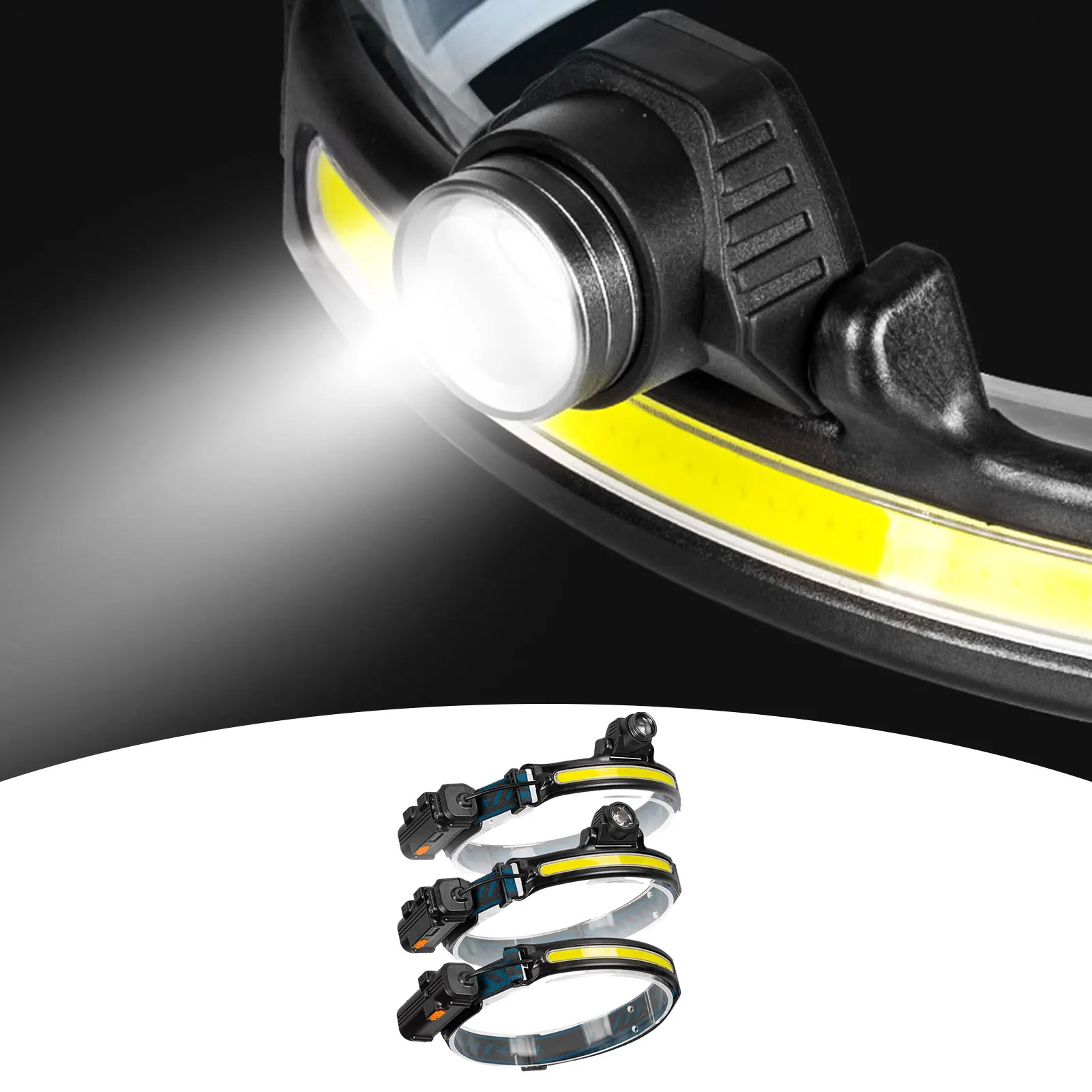 Индукционный светодиодный налобный фонарь с аккумулятором перезаряжаемый