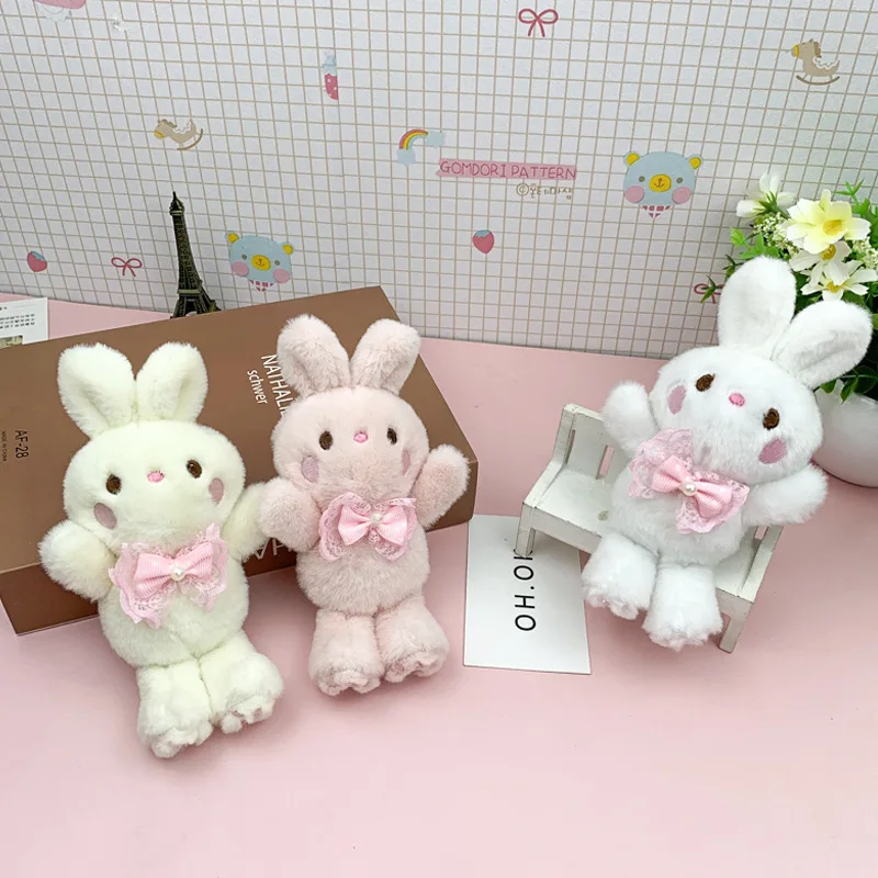 

Cartoon Cute Bow Tie Rabbit Doll Pendant Keychain Creative Backpack Ins Plush Doll Pendant Fashion Children's Birthday Gifts