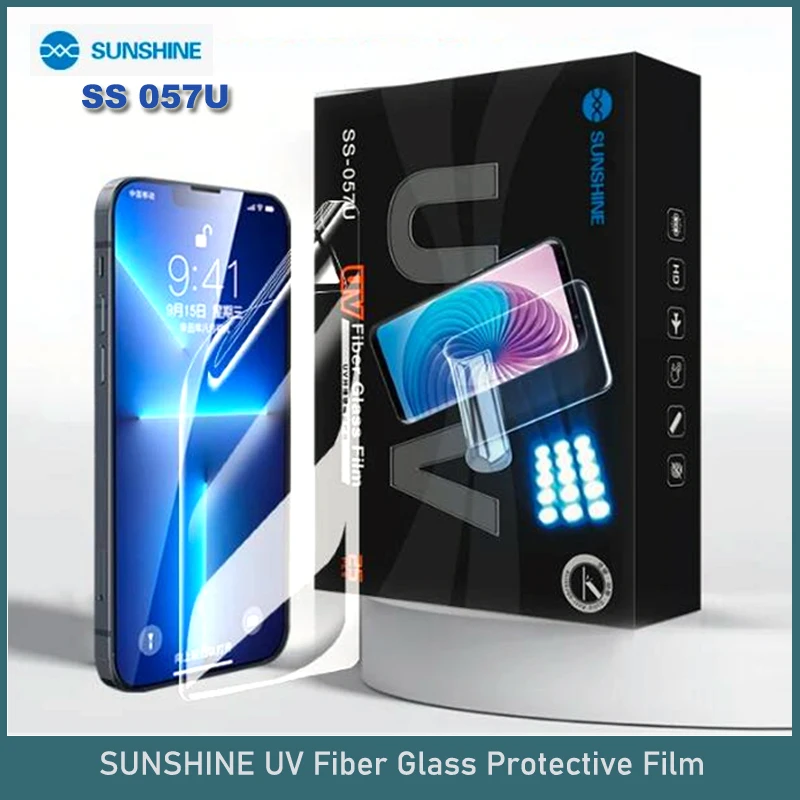 25 pcs Sunshine SS 057U UV Glass Film Explosion-proof Screen Protectors Front Hydrogel Film Cutting Machine SS-890C With UV Lamp