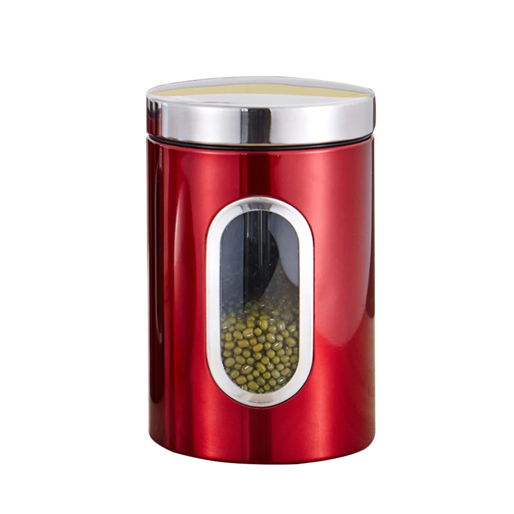 Durable Stainless Steel Portable Sealed Can Storage Container Box Jar Seasoning Jar for Home