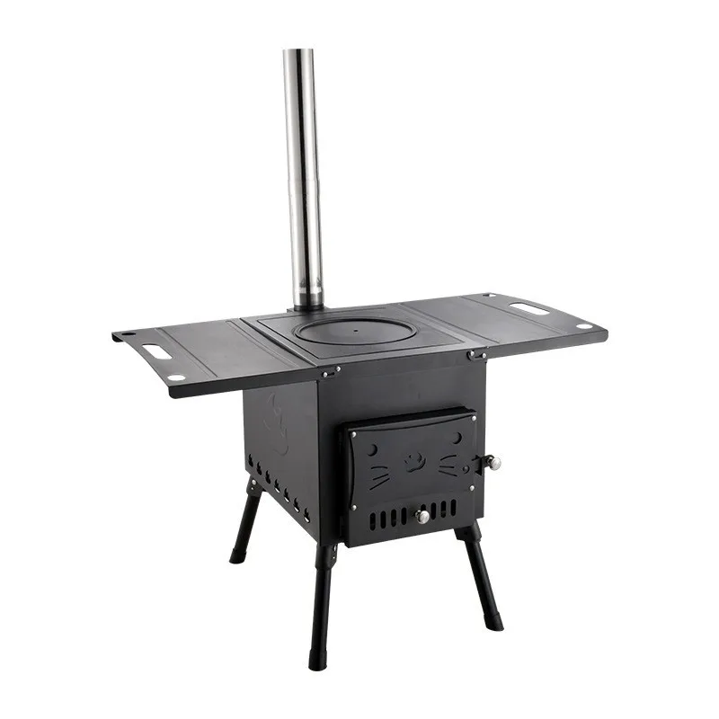 

Steel Woodfire Heating Stove Mini Camping Tent Stove Chimeneas Heater Cooking System Heat Exchanger