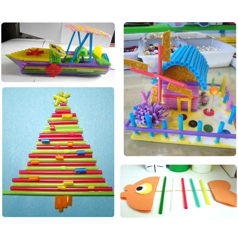 

100 шт., пластиковые гибкие трубочки для напитков