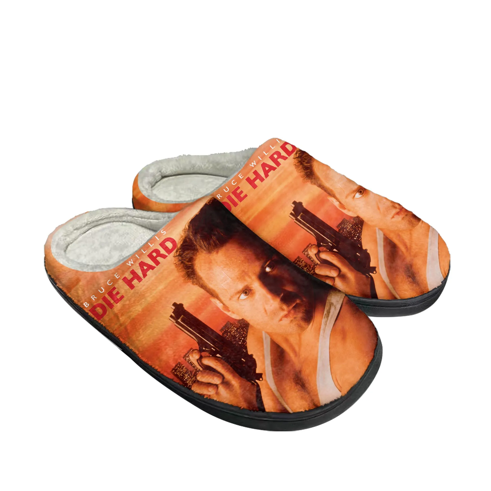 

Die Hard Bruce Willis Home Cotton Slippers Mens Womens Plush Bedroom Casual Keep Warm Shoes Thermal Slipper Customized DIY Shoe