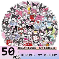 50pcs kuromi my melody stickers cartoon image for laptop water cup guitar luggage motorcycle skateboard waterproof deals toys