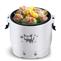 multifunction rice cooker portable 1l water food heater machine lunch box warmer 2 persons cooking machine for home car truck