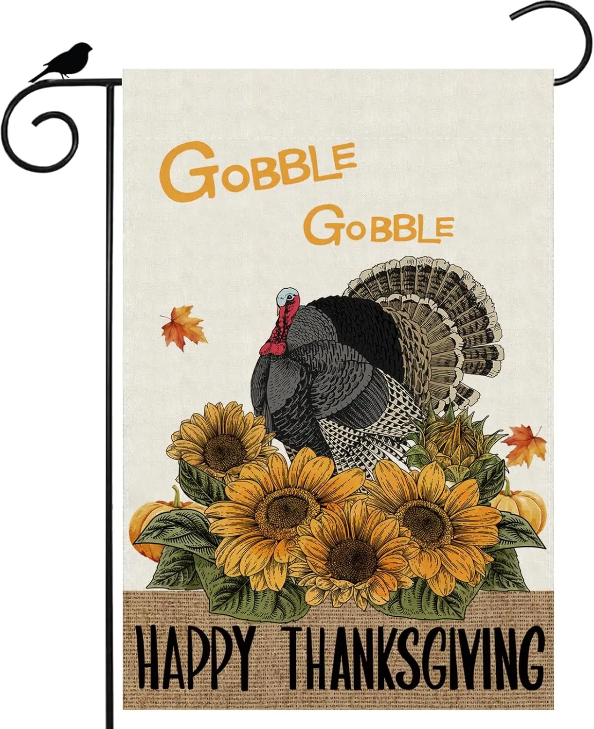 С Днем Благодарения Турция Подсолнух осенний садовый флаг 12x18 дюймов