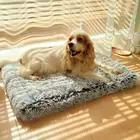 Роскошный плюшевый матрас для домашних животных, длинная теплая кровать из пены с эффектом памяти, диванная подушка для маленьких и больших питомцев, коврики для кошек, собачьи аксессуары