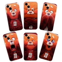 2022 turning red cartoon figure soft silicone phone case for iphone 11 12 13 pro max x xs xr 7 8 plus full lens protection cover