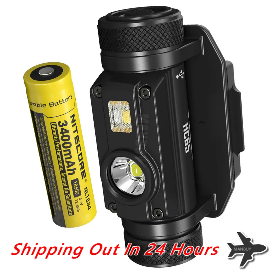 

2020 Nitecore HC65M 1000Lum Cree U2 с 18650 Перезаряжаемые Батарея тройной Выход светодиодный шлем светильник Водонепроницаемый для путешествий на открытом ...