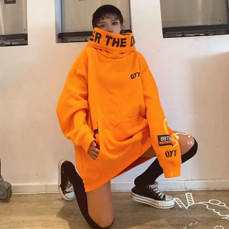 

High Collar Hoodie 2022 Hoodies Women Winter Sweatshirts Thick Hooded Sweatshirts Korean Hoodies Women Kawaii Oversized Hoodie