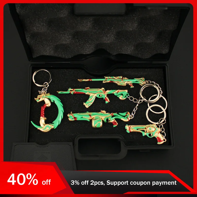 

Valorant Gift Box Imperium Vandal Judge Sheriff Operator Blades of Imperium Weapon Model Keychain Keyring Kids Toy Gifts for Boy