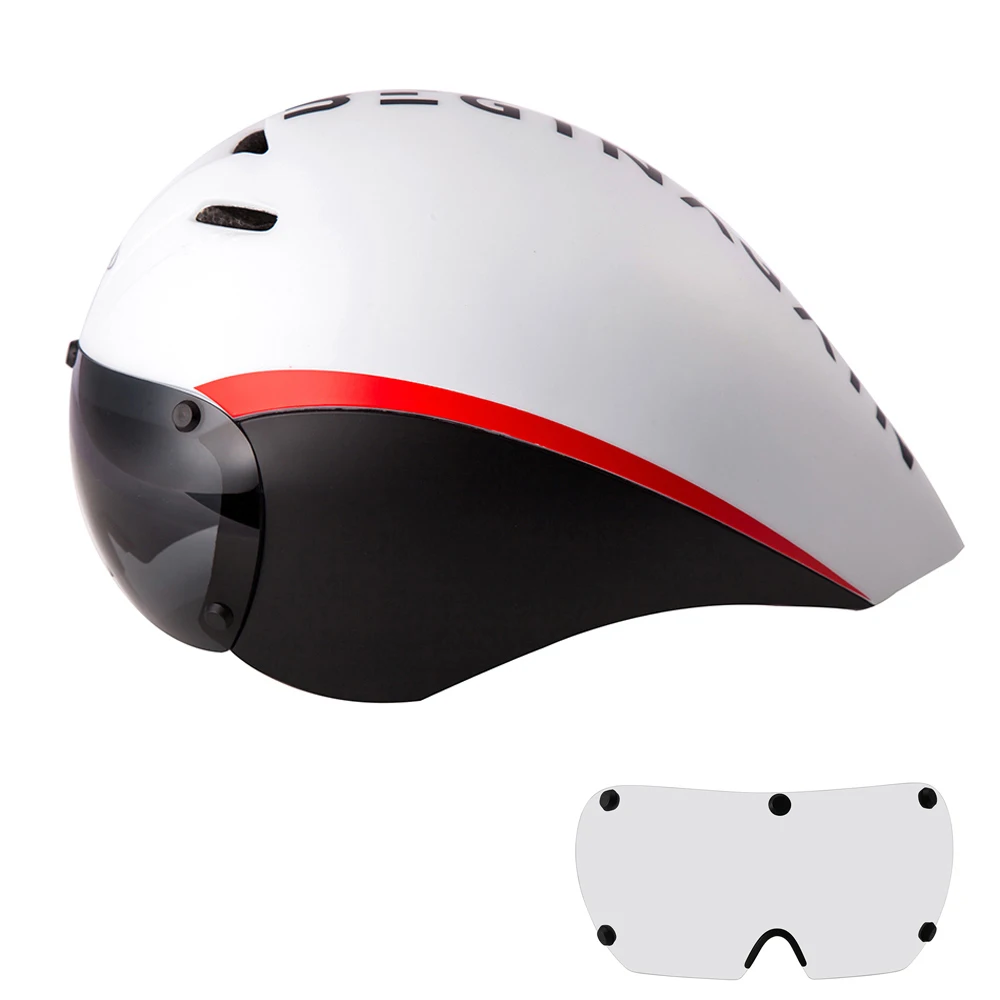 

Men Aero Race TT Bicycle Helmet Triathlon Road Bike Goggles Helmet Casco Ciclismo Time Trial Upgraded Cycling Helmet Hat