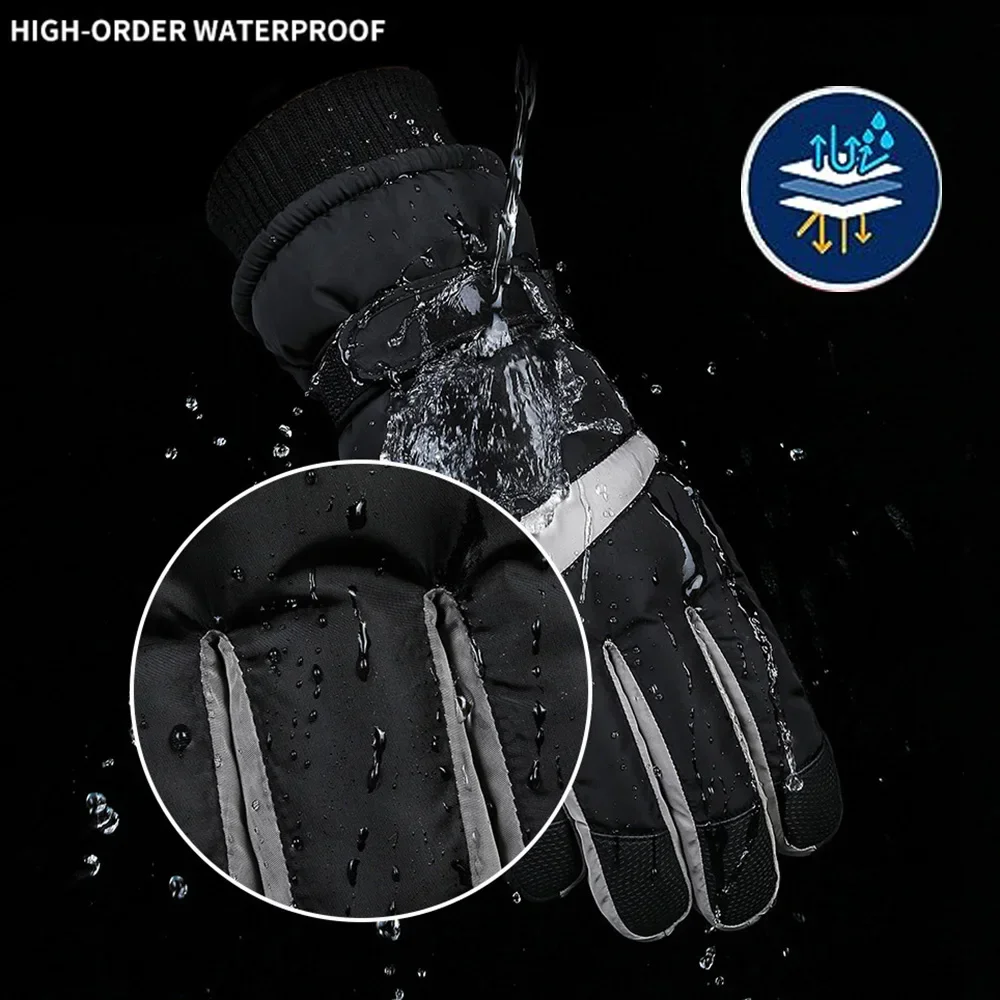 Лыжные перчатки водонепроницаемые ветрозащитные для сенсорного экрана