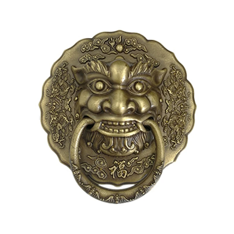 

Ring Pull Door Knockers Lion Head Door Knocker Brass Antique Door Knockers for Front Door Furniture Courtyards Handle