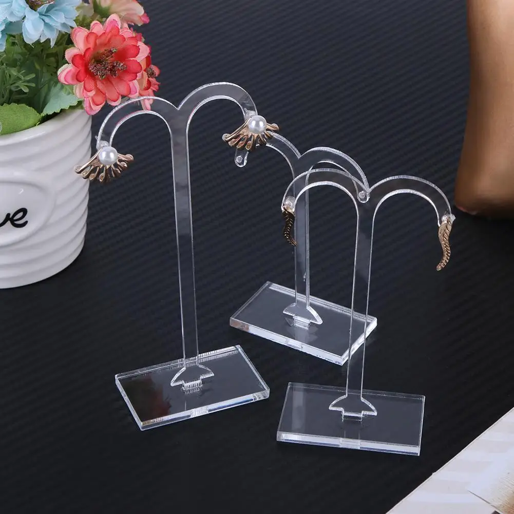 

3pcs Acrylic Earring Hanging Holder T Earring Display Stand Jewelry Organizer Case Earring Showing Shelf Transparent DisplayRack