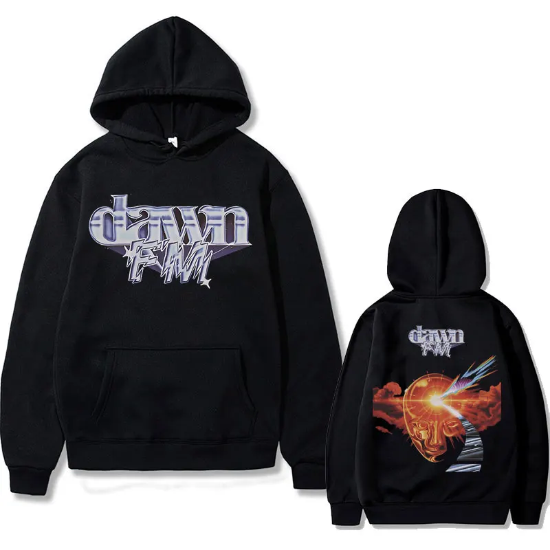 

Dawn FM Double Sided Print Hoodie The Weeknd Graphic Hoodies Men Women Hip Hop Oversized Sweatshirt Man Casual Black Streetwear