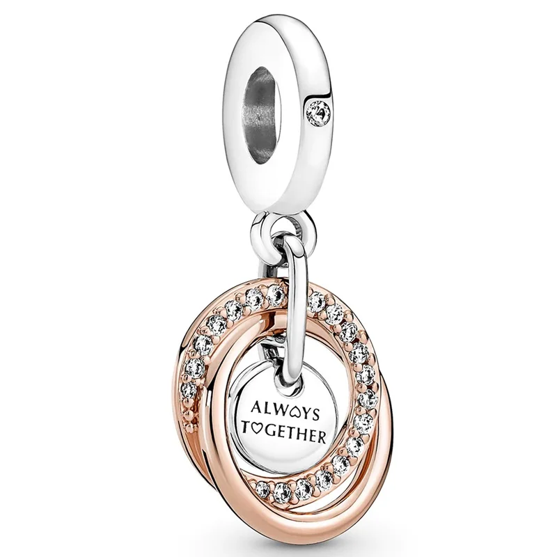 

Original Rose Family Always Encircled With Crystal Pendant Bead Fit 925 Sterling Silver Bead Charm Bracelet Diy Europe Jewelry