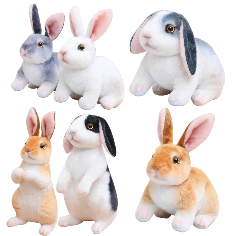 

Lovely Fluffy Lop-eared Rabbits Plush Toy Baby Kids Appease Dolls Simulation Long Ear Rabbit Pillow Kawaii Christmas Gift