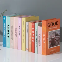 12pcs orange simulation book ornaments home accessories props fake books living room tv cabinet decoration book