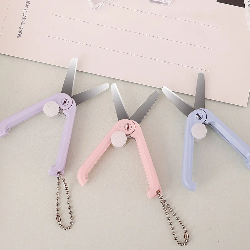 

1 Pc Creative Mini Scissors Adjustable Scissors Multipurpose School Office Stationery Supplies Portable Tool Key Chain Pendant