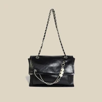 2022 spring and summer new womens versatile pearl chain armpit large capacity solid color square one shoulder handbag