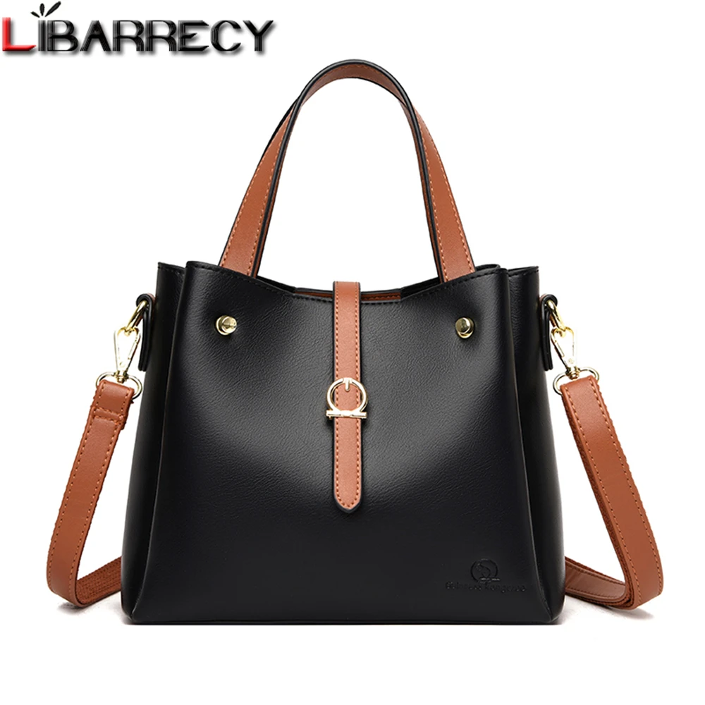 

Женская сумка из высококачественной кожи со вставками, модная новинка 2022, многофункциональные женские сумки-мессенджеры на плечо, Bolso Mujer