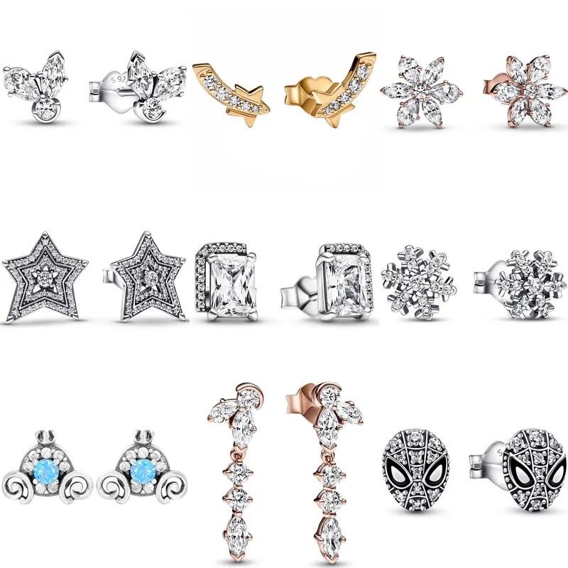 

Женские серьги-тиара из серебра 925 пробы, с подвеской в виде снежинки