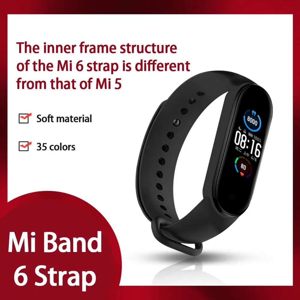 2023 New Watchband For Mi Band 6 Bracelet Xiaomi Mi Band 6 Strap Silicone Sport Replacement Wristband Smartwatch Accessories