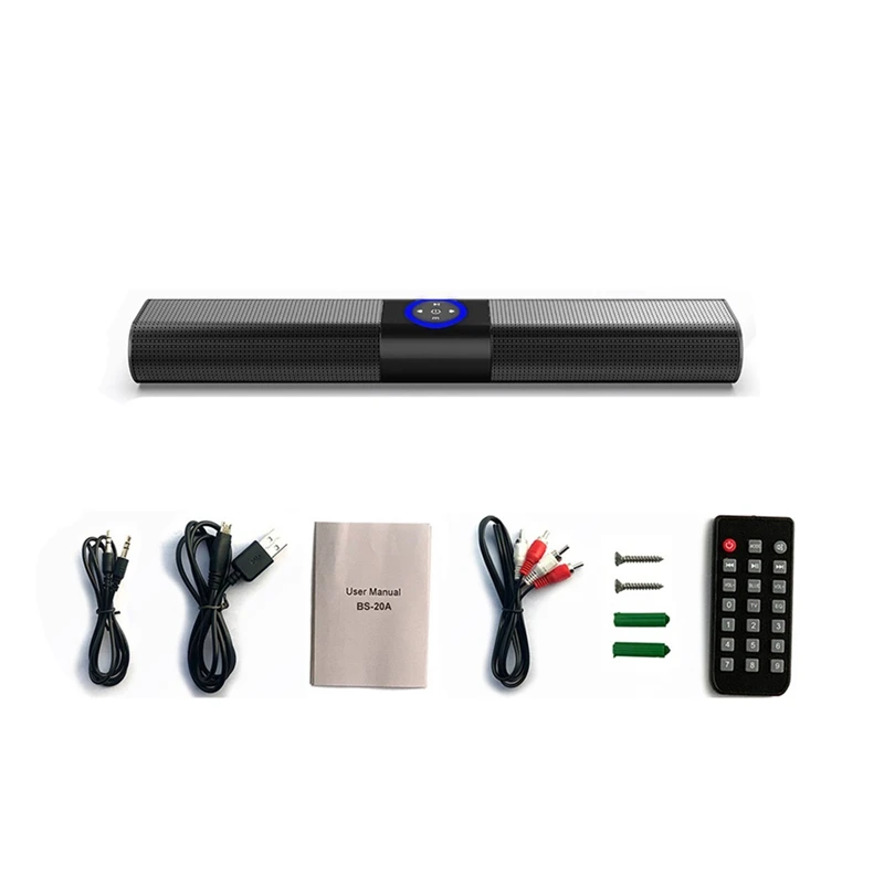 

Wireless Bluetooth 5.0 Sound Bar Subwoofer Audio Speaker FM Home Theater Soundbar with Colorful Lights