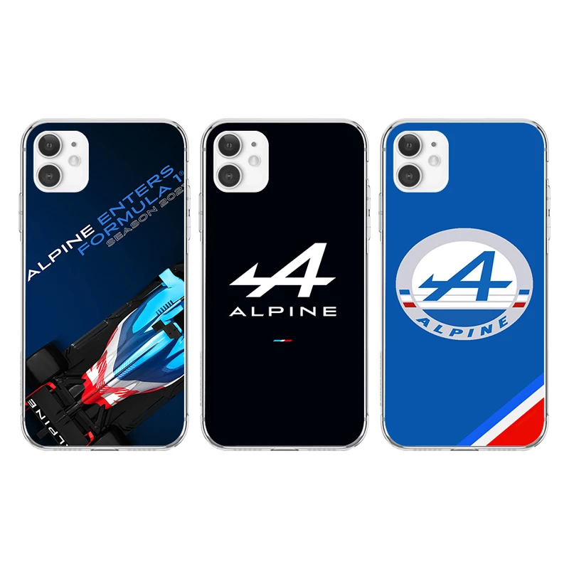 

Alpine Logo Phone Case Transparent for IPhone 13 12 11 Pro Max Mini XS XR 8 7 6 6SPlus X SE2020 TPU Cover Phone Cases 11 Cases