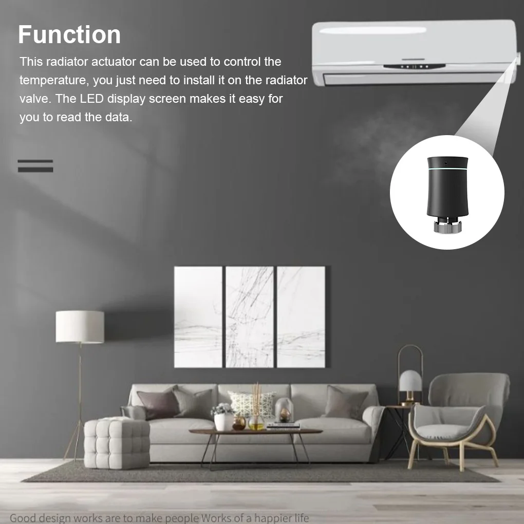

Radiator Actuator Tuya IP20 Waterproof LED Remote Control Thermostat Touch Button Thermostatic Controller White