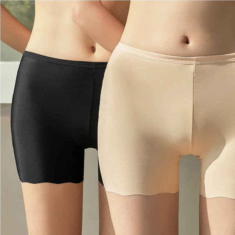 Soft Cotton No Trace Seamless Safety Short Pants Summer Under No-roll  Modal Ice Silk BreathableTights Thin Women's Underw