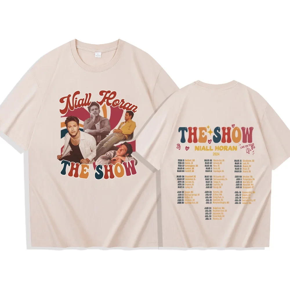 Niall Horan The Show Live On Tour 2024 футболки Harajuku с круглым вырезом и коротким рукавом Мужские