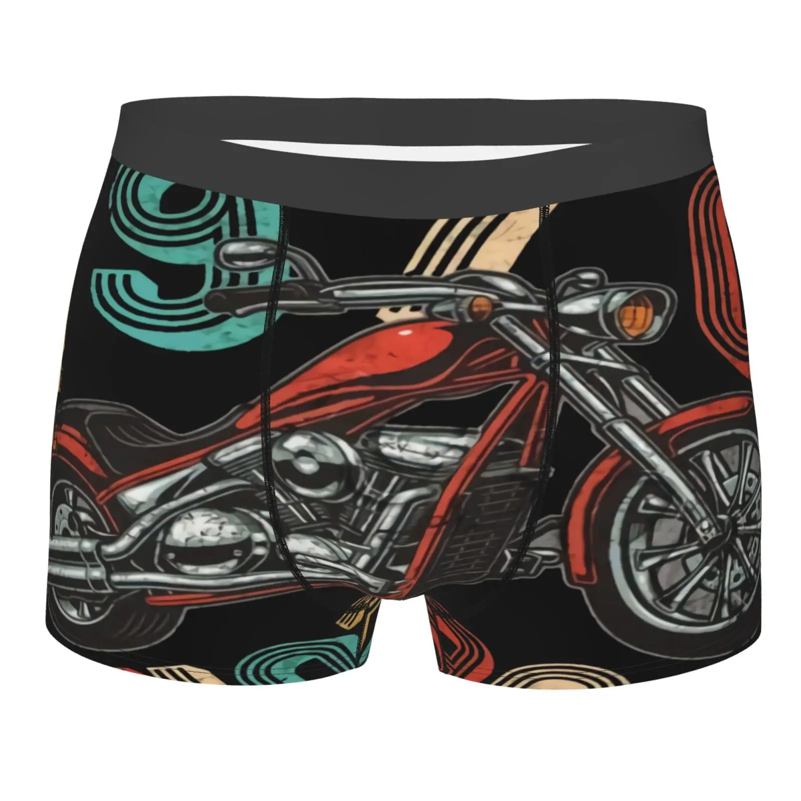 

Custom Motorcycle 1970 Motocross Dirt Boxer Briefs Boxer Homme Sexy Polyester Underpants Men Polyester White Polyester Men Set
