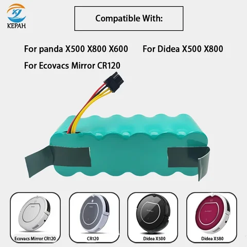Аккумулятор для пылесоса Panda X500, Kitfort KT504, Haier T322, Dibea X580, Ecovacs Mirror CR120 5200/6500/7800/9800/12800 mAh