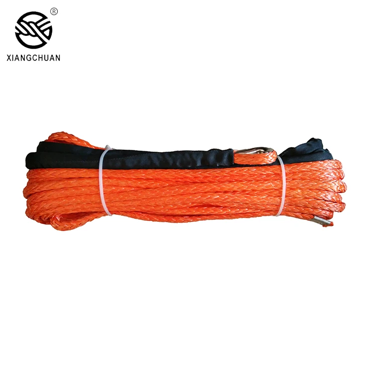 

12mm x 28m synthetic uhmwpe winch rope with hook