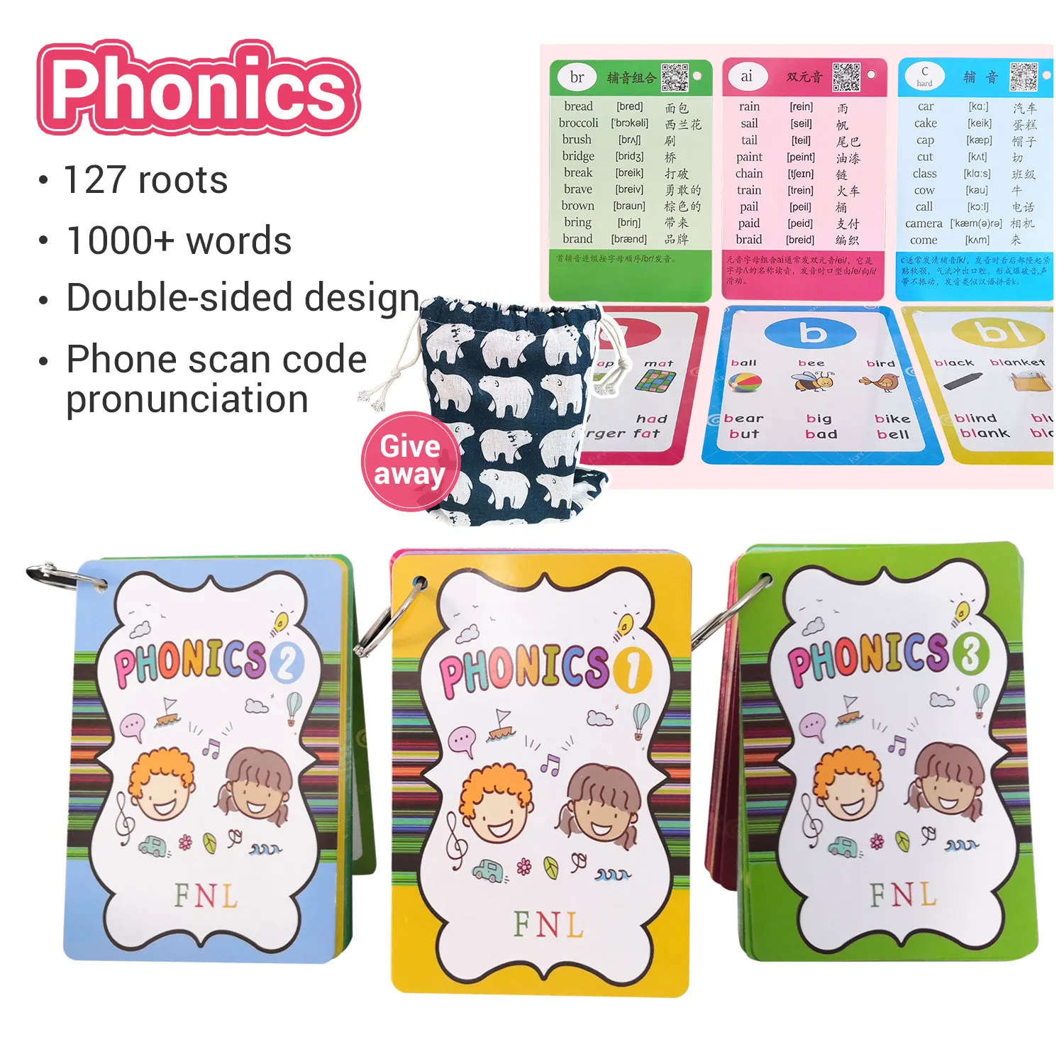 

129 Words English Phonics Root Pronunciation Rules Summary Learning Educational Toys For Children Kids Gifts Teaching Aids