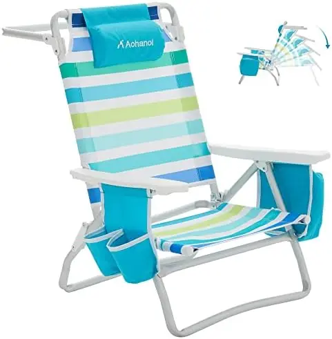 

Chair, Beach Chairs for Adults 2 Pack, Outdoor Folding Beach Chairs for Adults, Supports up to 350lbs with 5 Positions, Towel ba