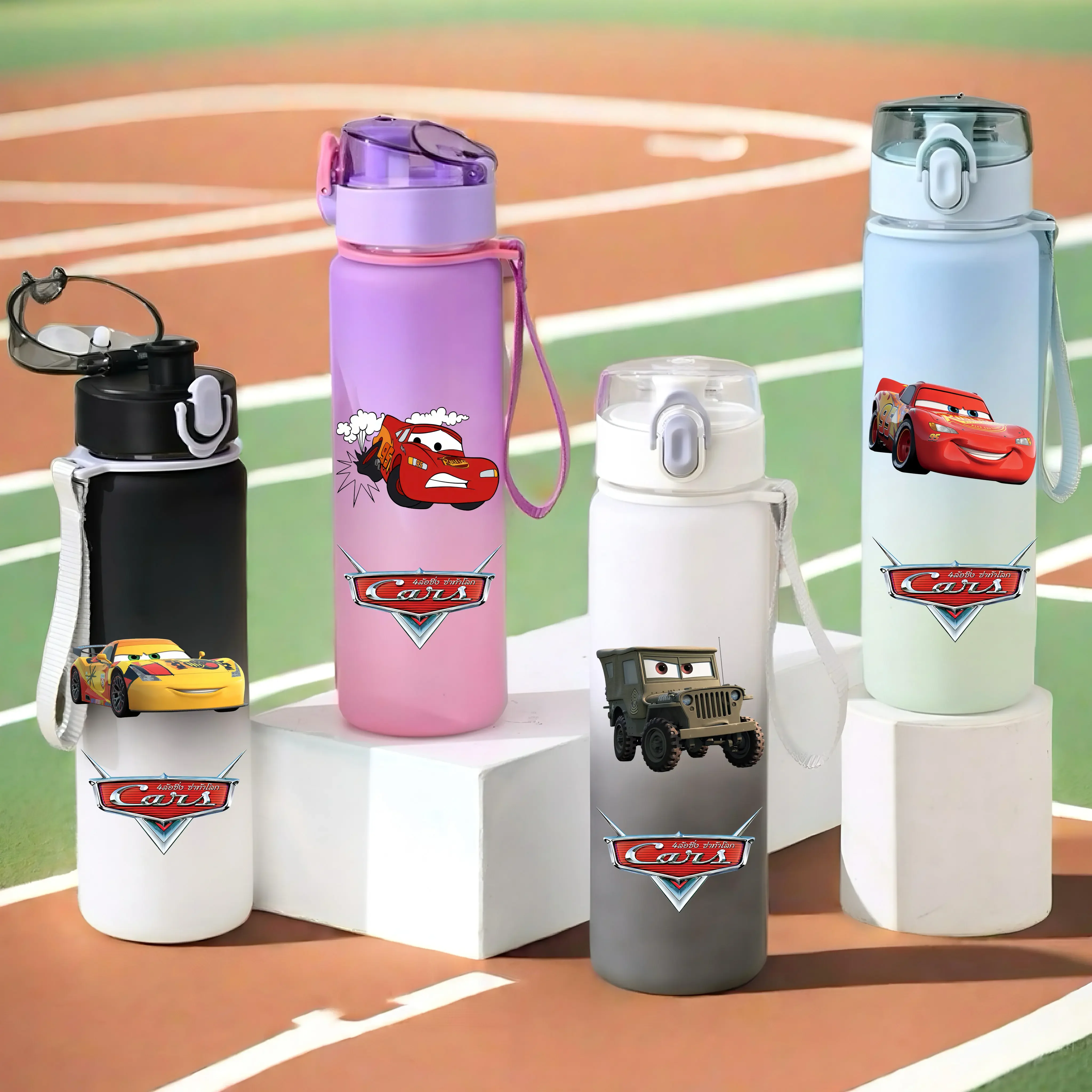 560 мл мультяшные автомобили большая емкость чашка для воды спортивная