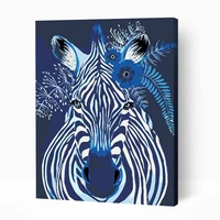 tapb diy painting by numbers animal blue zebra coloring by numbers adults for handpainted on canvas home wall art decor
