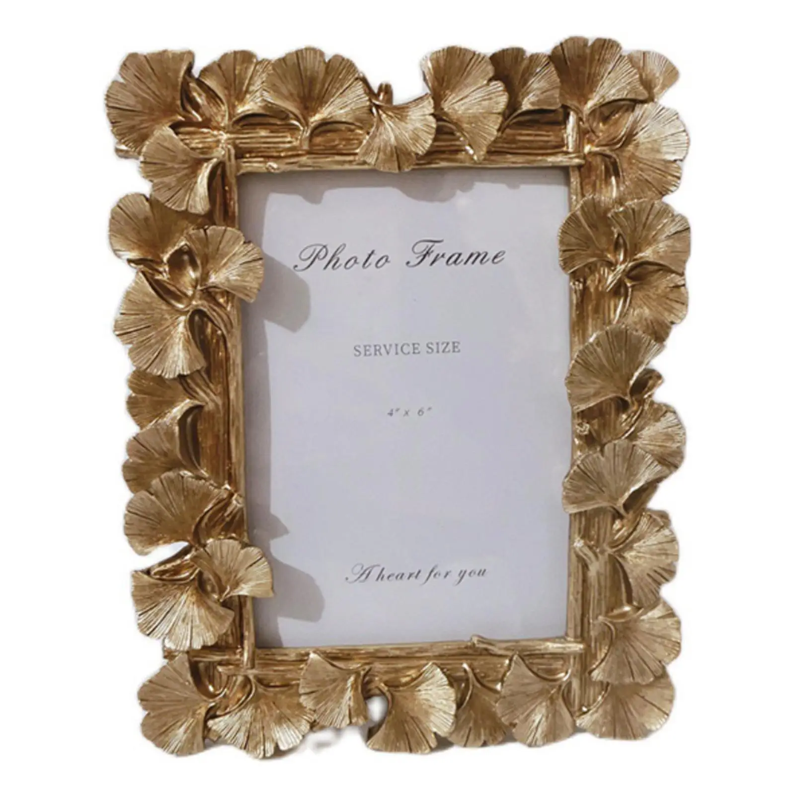 

Retro Golden Picture Frame American Ginkgo Leaf Suitable For Decorative Painting 6 Inch Photo Frame J6h4
